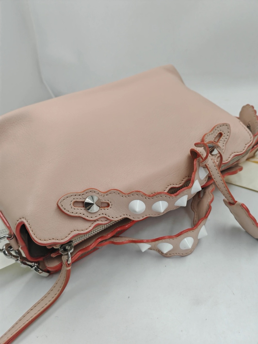 🌸Authentic FENDI By The Way Pink Leather Studded Scalloped Shoulder Crossbody🌸 - Picture 10 of 15